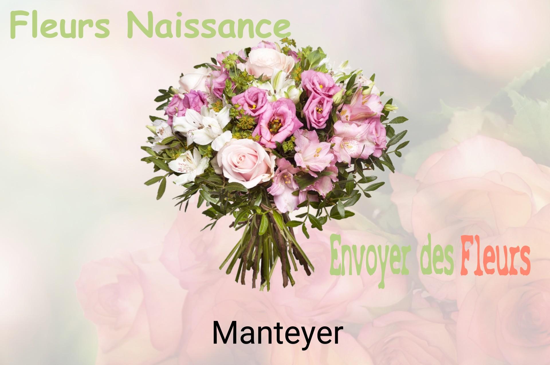 Bouquet de fleurs de naissance livré à Manteyer