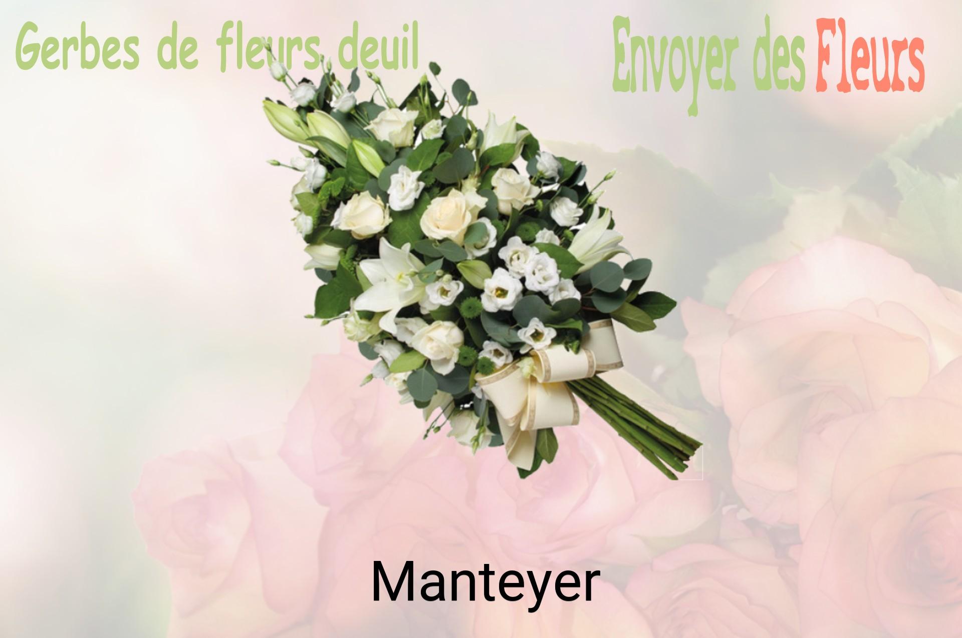 Gerbe de fleurs de deuil livrée à Manteyer